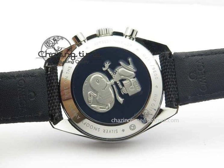 1229 TimelessDesign Speedmaster JHF SS Snoopy Award 45th Anniversary White Dial On Black Nylon Strap 8209
